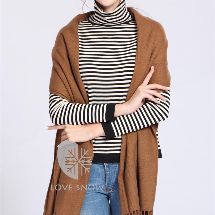 Kockovaný zimný šál pre ženy – strapcový šál v kórejskom štýle z imitácie kašmíru