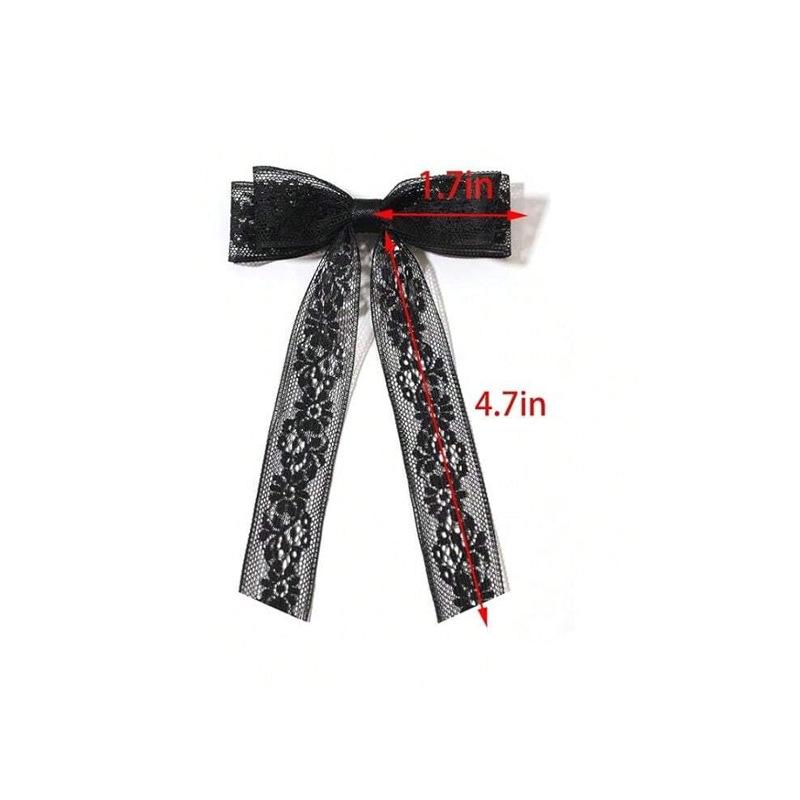 Korean Ballet Style Ribbon Bow Hair Clip with Tassels - Large Double Layer Duckbill Clip Headwear for Girls.