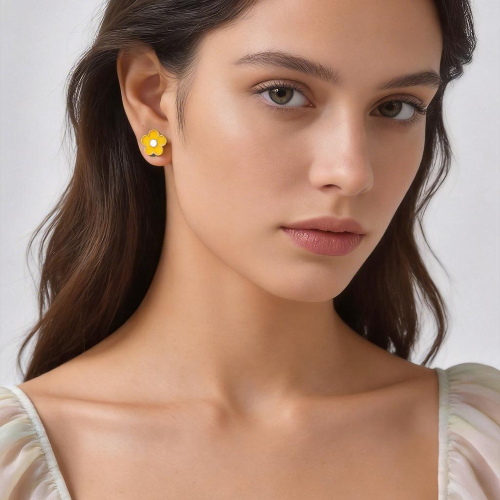 Vnox 3pairs/Set Sweet Dripping Oil Enamel Flower Mushroom Butterfly Charms Stud Earrings for Girls, Cute Enamel Earrings Jewelry