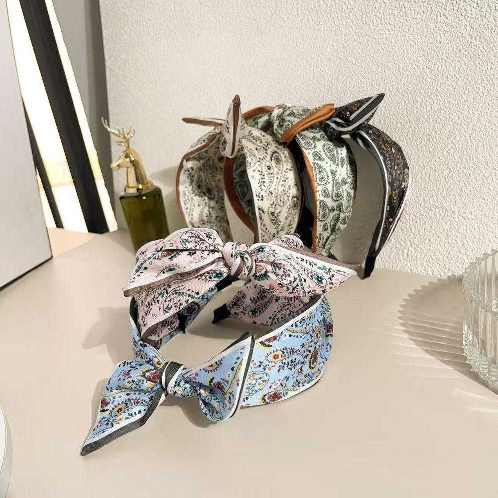 Ethnic Style Paisley Headband Floral Rabbit Ears Hairband Fashion Cashew Flower Headband Shower