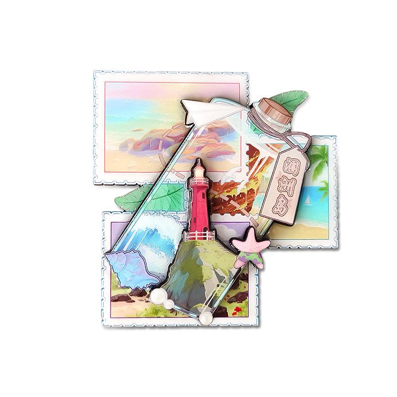 Guangxi Cultural Wooden Epoxy Fridge Magnet Tourism Souvenir