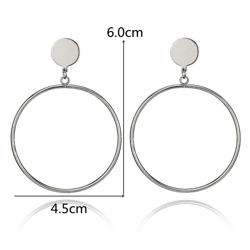 Fashion Statement Earrings Metal Round Geometric Earrings For Women Hanging Dangle Modern Jewelry Punk