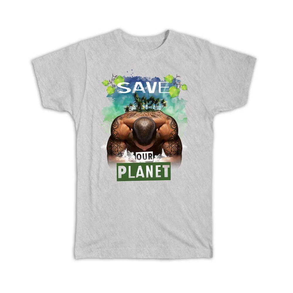 Gift T-Shirt : Ecolife Human Body Nature Palm Trees Climate Friendly Go Green 4XL