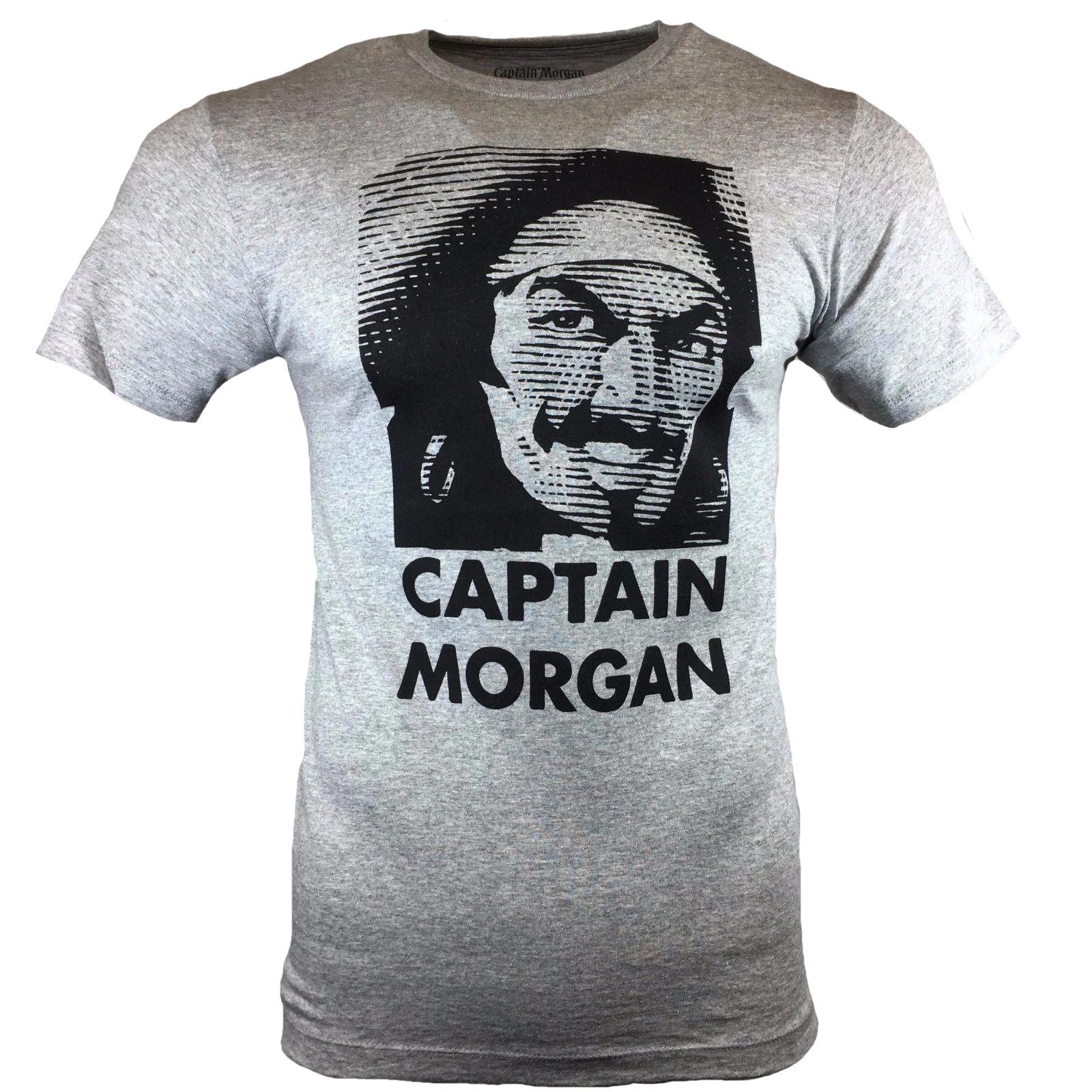 

CAPTAIN MORGAN Men s T-shirt - Rum Fun Funny Pirate Tee - Gray Small S 2XL