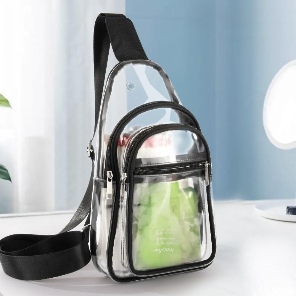 Wasserdichte PVC Sport Brusttasche Große Kapazität Verstellbar Transparent Crossbody Tasche Leichtes Design Transparentes Material