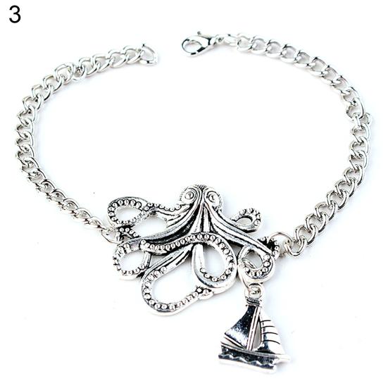 Kul unisex legering blekksprut design armbånd smykker kjede bryllup tilbehør