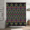 Black Shower Curtain with Vivid Print Bath Accessories for Home Decor