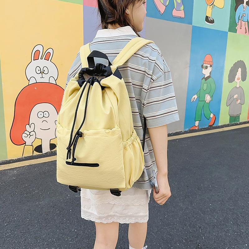 Student Schoolbag Lightweight Sports Backpack Women's Drawstring Backpack