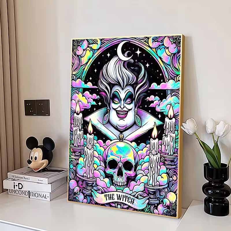 Disney 5D DIY Diamond Painting Lady Termani Dark Neon Tarot Style Illustration Full Round Diamond Mosaic Cartoon Dog Embroidery Art Painting HomeDecor