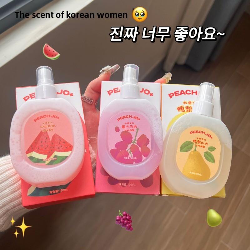 Spray Desodorizante para Ropa con Aroma a Fruta Pera, Melocotón y Uva, Fragancia Ligera y de Larga Duración para Hombres y Mujeres