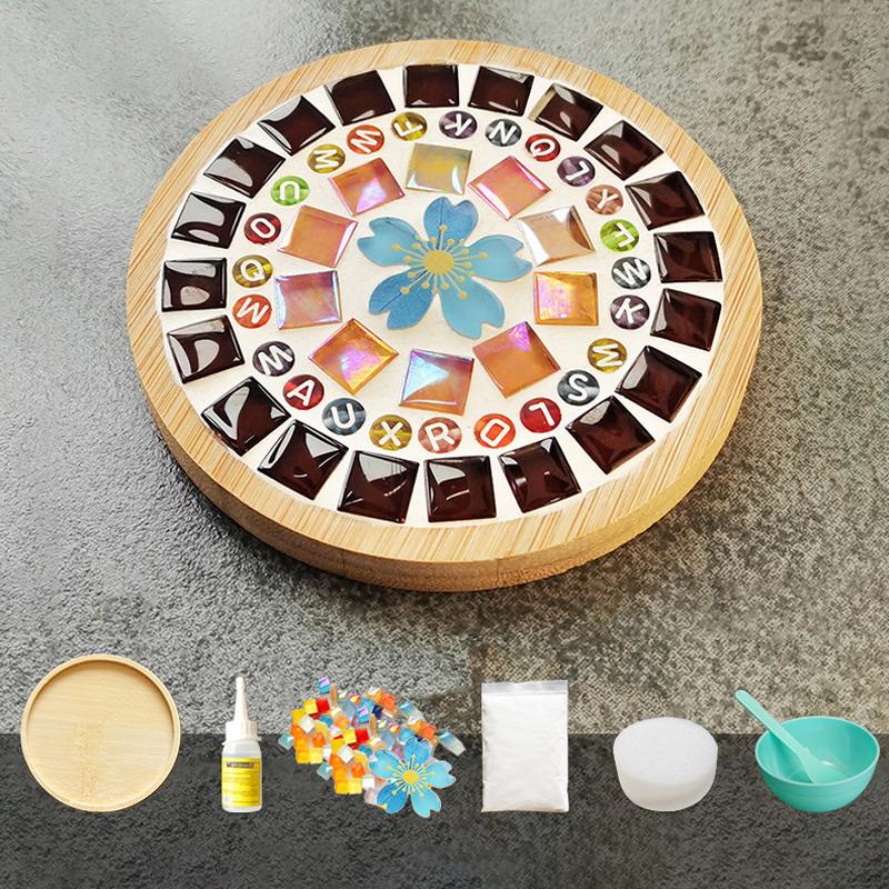 Handmade Diy Mosaic Cup Mat Bottom Bamboo Pad Early Education Free Creation Handicraft Toys