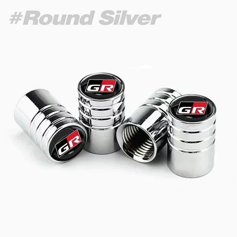 4Pcs Car Tire Valve Caps Metal Stem Air Cover Accessories For Toyota GR Sport Gazoo Rav4 Yaris Wheel 86 Corolla Hilux Racing CHR