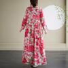 New Style Various Colors Vacation Style Round Neck Retro Cotton Linen Long Dress