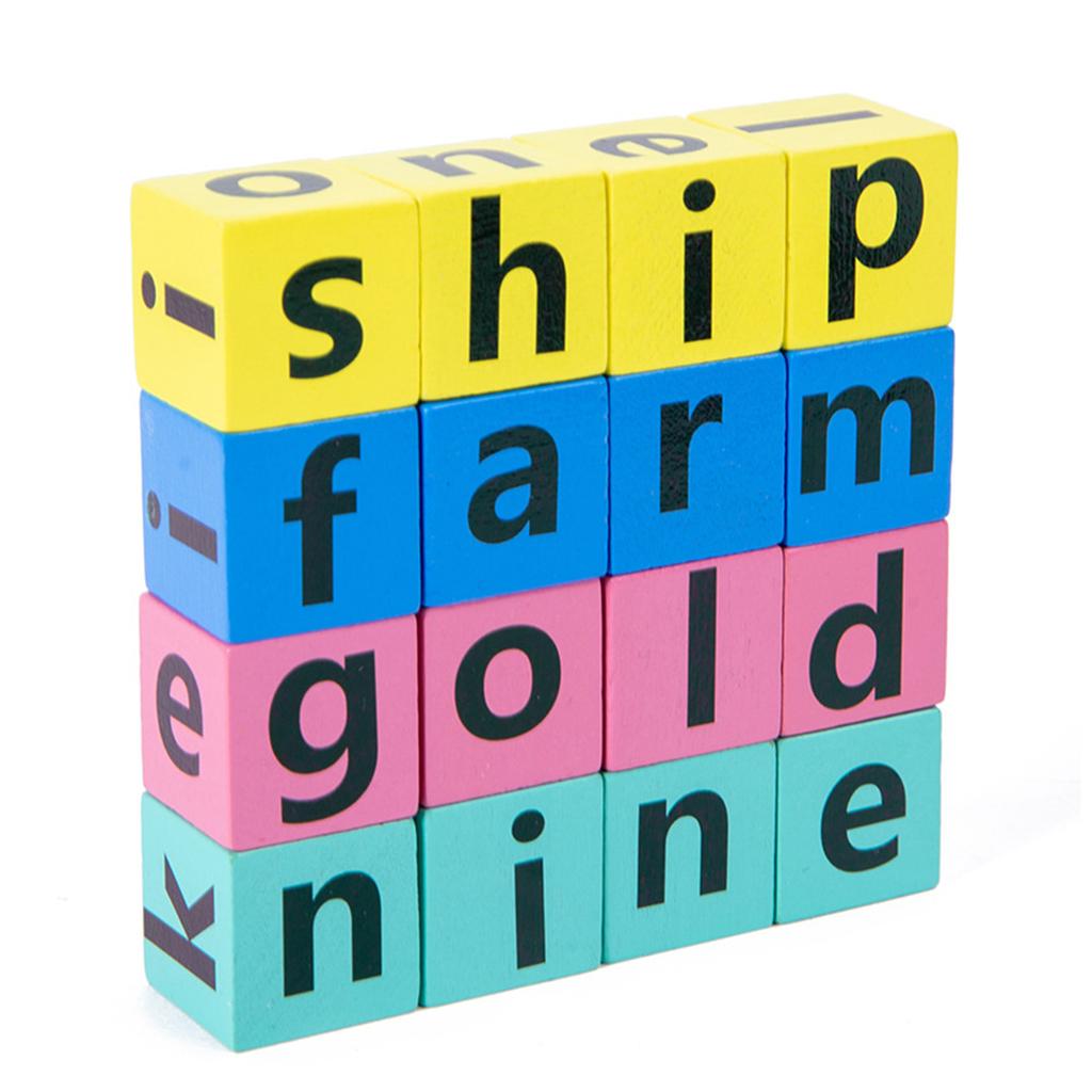 Children Puzzle Wood Spelling Word Toy Kids Letter Game Kindergarten Teaching Aids English Letter Word Learning Toy