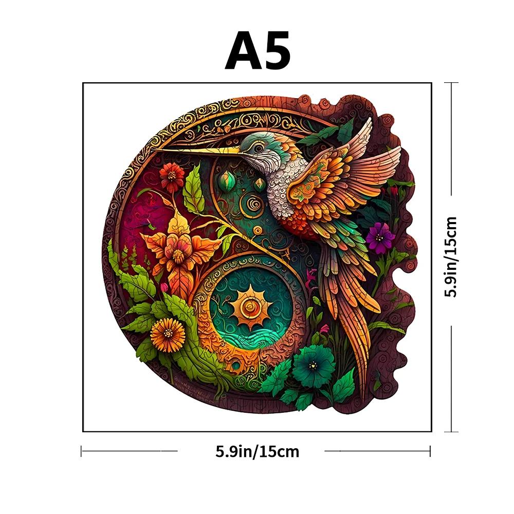 Wooden Jigsaw Puzzles-Wooden Puzzle Adult Unique Shape Advanced Phoenix Wooden Jigsaw Puzzle for Adult, Family Puzzles Gifts