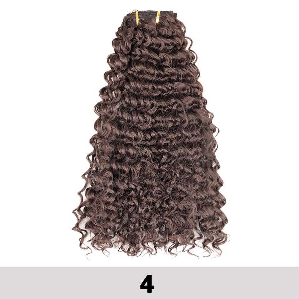 MISS WIG Synthetisches langes lockiges Clip-In-Haar, Wasserwellen-Verlängerung, Flechthaar, Ozeanwellen-Haar für Frauen