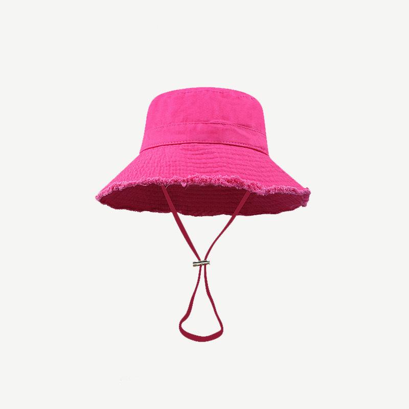 Japanese Style Raw Edge Bucket Hat Women Foldable Vintage Sun Hat UPF 50+ for Autumn Outdoor Travel Minimalist Breathable