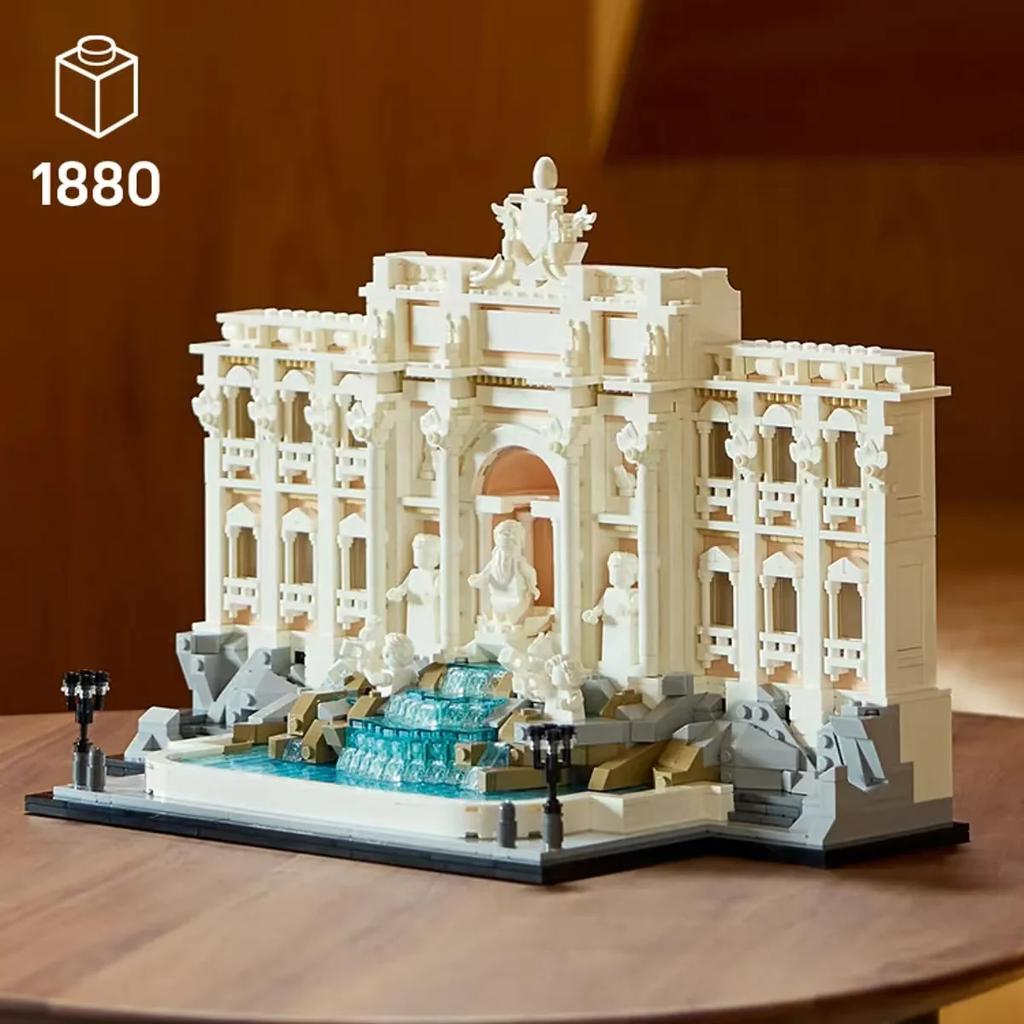 1880 pezzi Modello di Edificio Fontana Famoso nel Mondo Puzzle a Blocchi di Assemblaggio Kit Educativo per Adulti Regalo di Compleanno Natale
