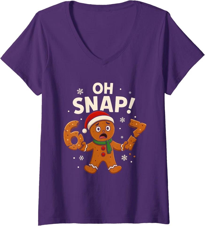 

Stop Saying 67 Six Seven Christmas Santa Ladies V-Neck Tshirt 3XL
