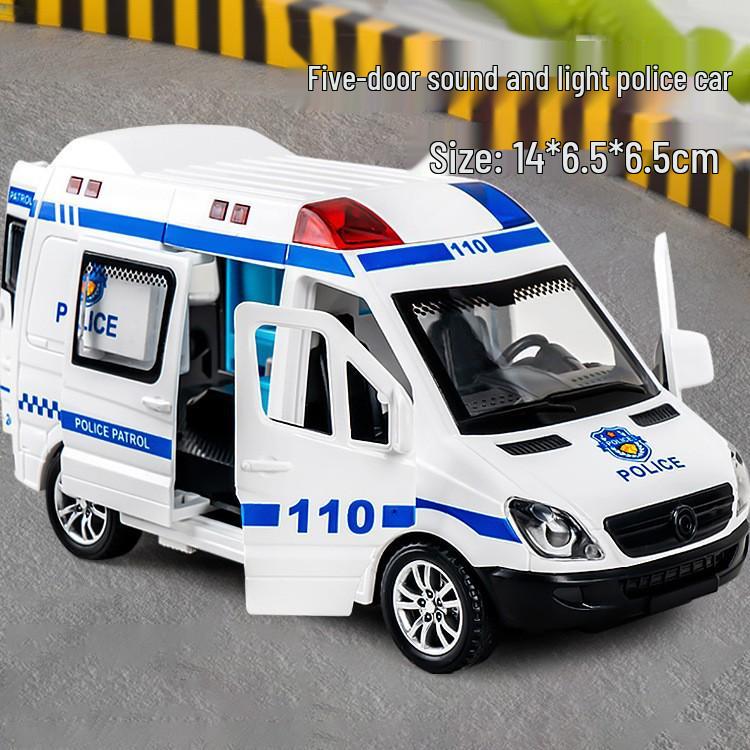 Kids' Inertia-Powered Police Car: 3-Door Opening, Gift for Boys, Ambulance-Themed Simulation Toy