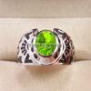 Peridot Oval Cut Gemstone With 925 Sterling Silver Ring For Men's #B473 JL375683911646
