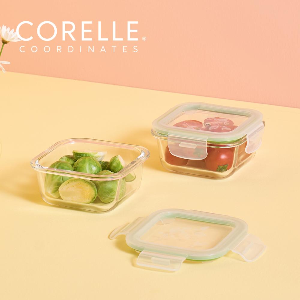 

CORELLE BREEZE Square Glass Food Storage Container 2p (320ml) BPA Free