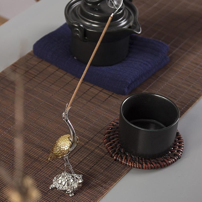 Držák na vonné tyčinky s motivem želvy a jeřába pro domácnost, aromaterapeutický vařič, mini ozdoba na čajový obřad, santalové dřevo