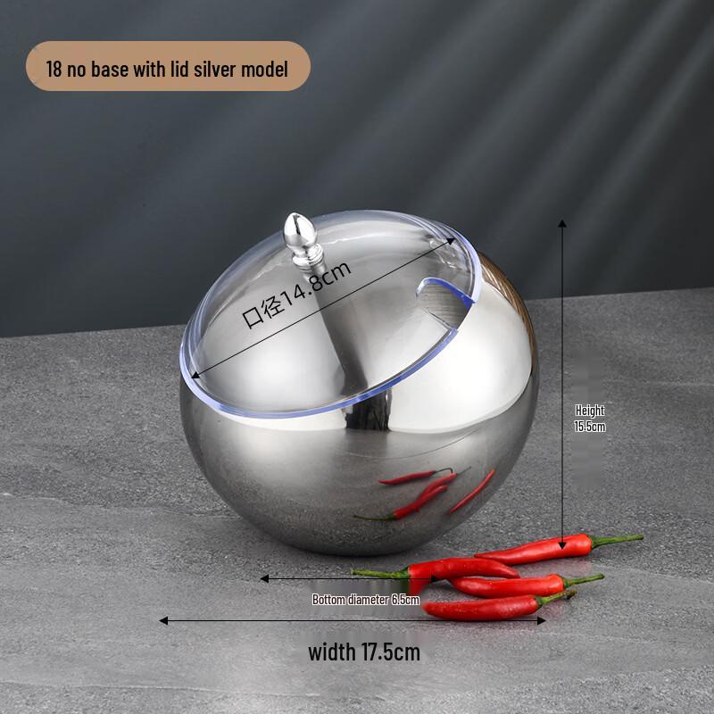 Stainless Steel Slanted Seasoning Bowl with Lid