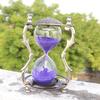 Nautical Hourglass Sand Timer 5 Minute Vintage Brass Sand Clock Stand, Metal Sand Watch 5 Min