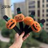 Memory Steel Wrist Rings for Toddlers Halloween Stuffed Slap Bracelet, Plush Pumpkin Ghost Bat Skull Cat Bulk Gifts Classroom Activities Cute