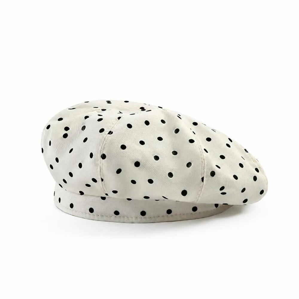 Literary Polka Dot Berets Artistic Newsboy Hat Versatile Painter Hat for Women