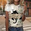 Fashion Women Beautiful Animals Cats Birds Butterflies Giraffes Print T Shirt Funny Casual O-neck Short Sleeves T-shirt Summer Female Tee Shirt