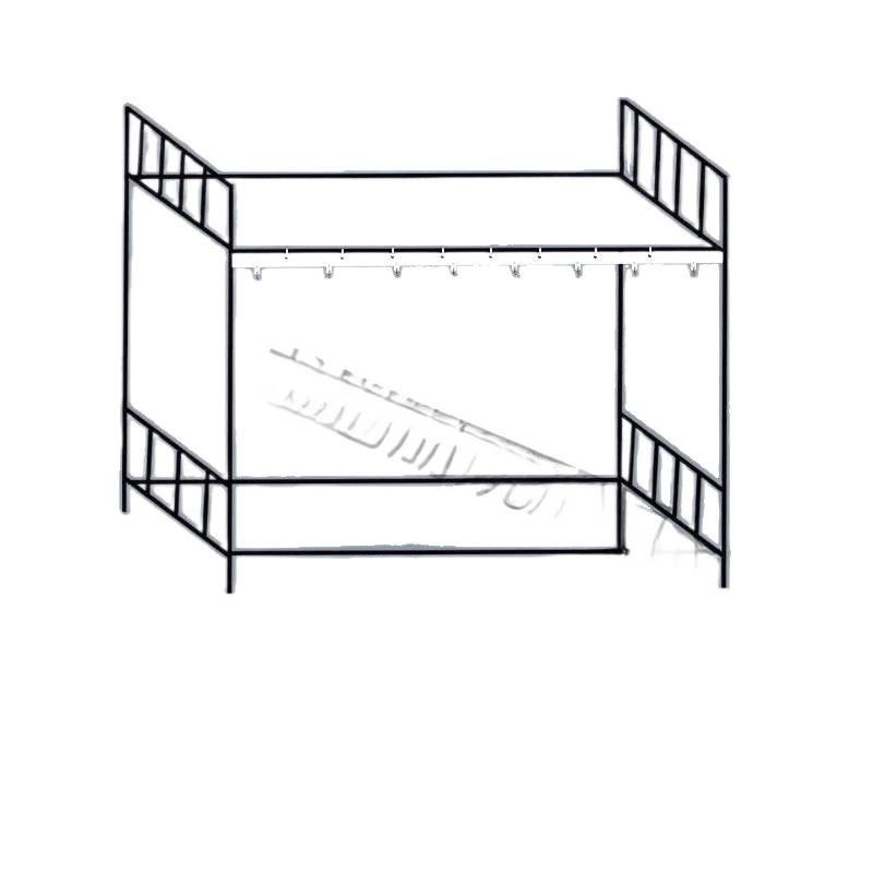 Double Rail Blackout Curtain for University Dorm Room Bunk Beds with Under-Desk Type