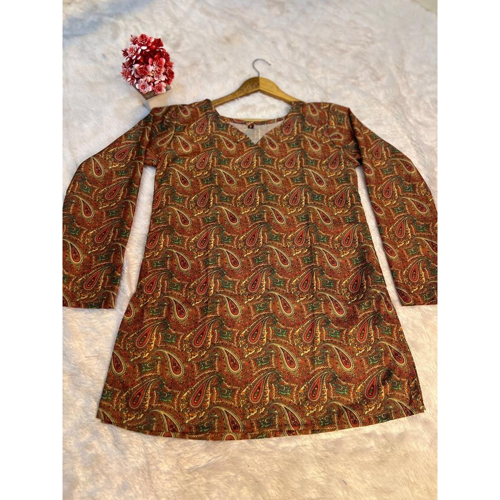 Indian Women Casual Wear Short Kurta Set Bollywood Designer Ethnic Top Kurta Set