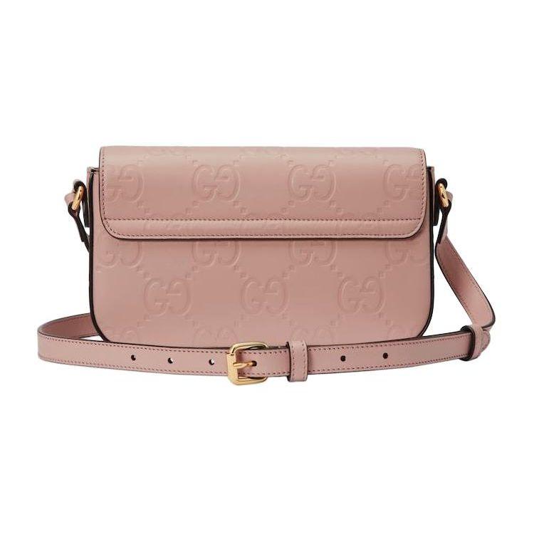 Gucci Double G Logo Adjustable Shoulder Strap Magnetic Closure Leather Crossbody Bag Super Mini Women bags Pink 772794-AAC1Q-5820