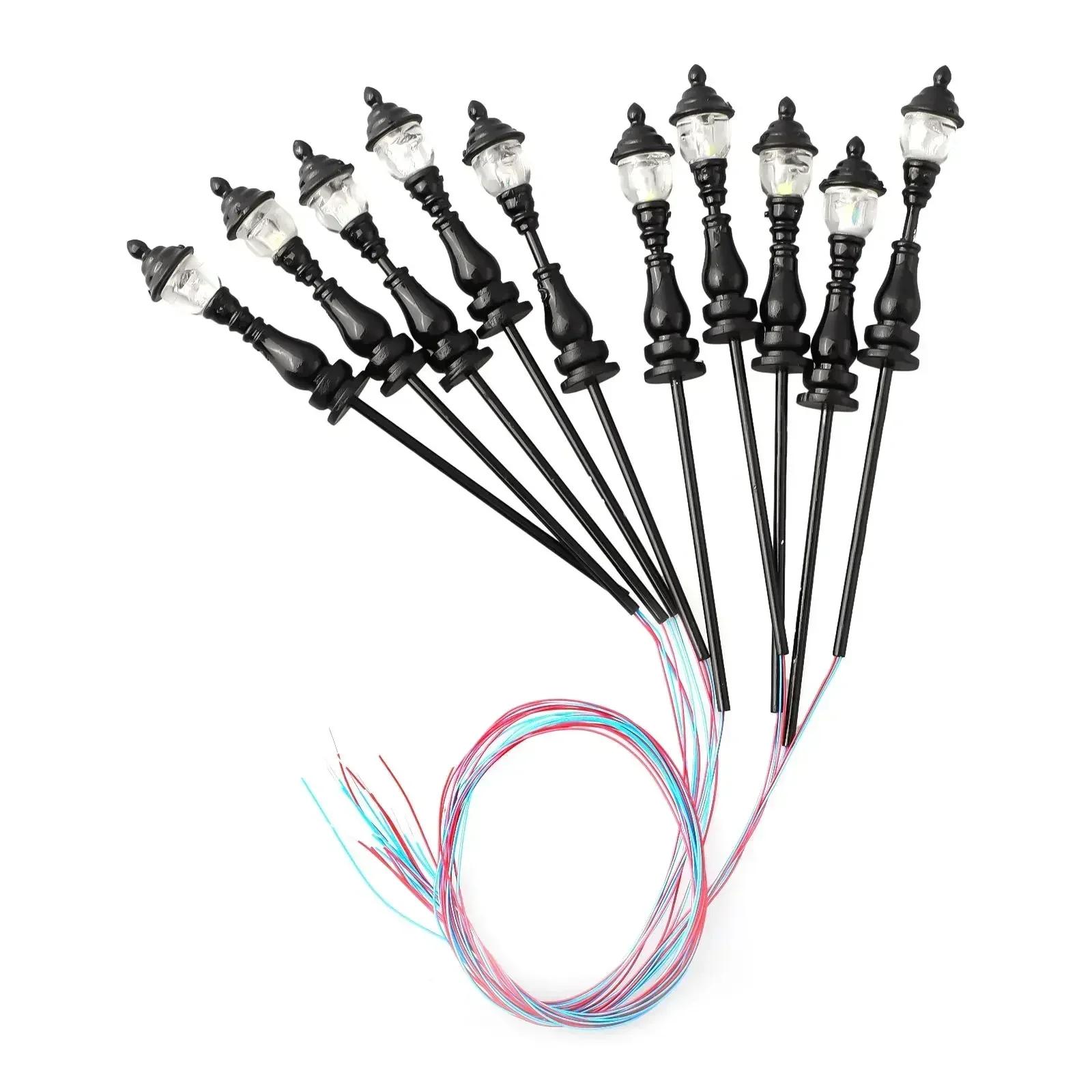 10pcs Model Railroad Train Lamp Posts Led Street Light Lamp Train Railroad Decoration Building Landscape Accessory China Mainland