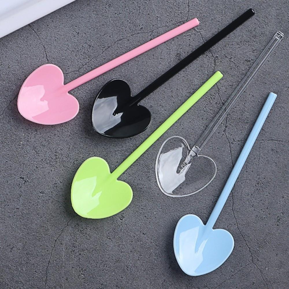 100PCS Lightweight Heart-shaped Spoons Thickened Ice Cream Spoons Disposable Spoons  Party