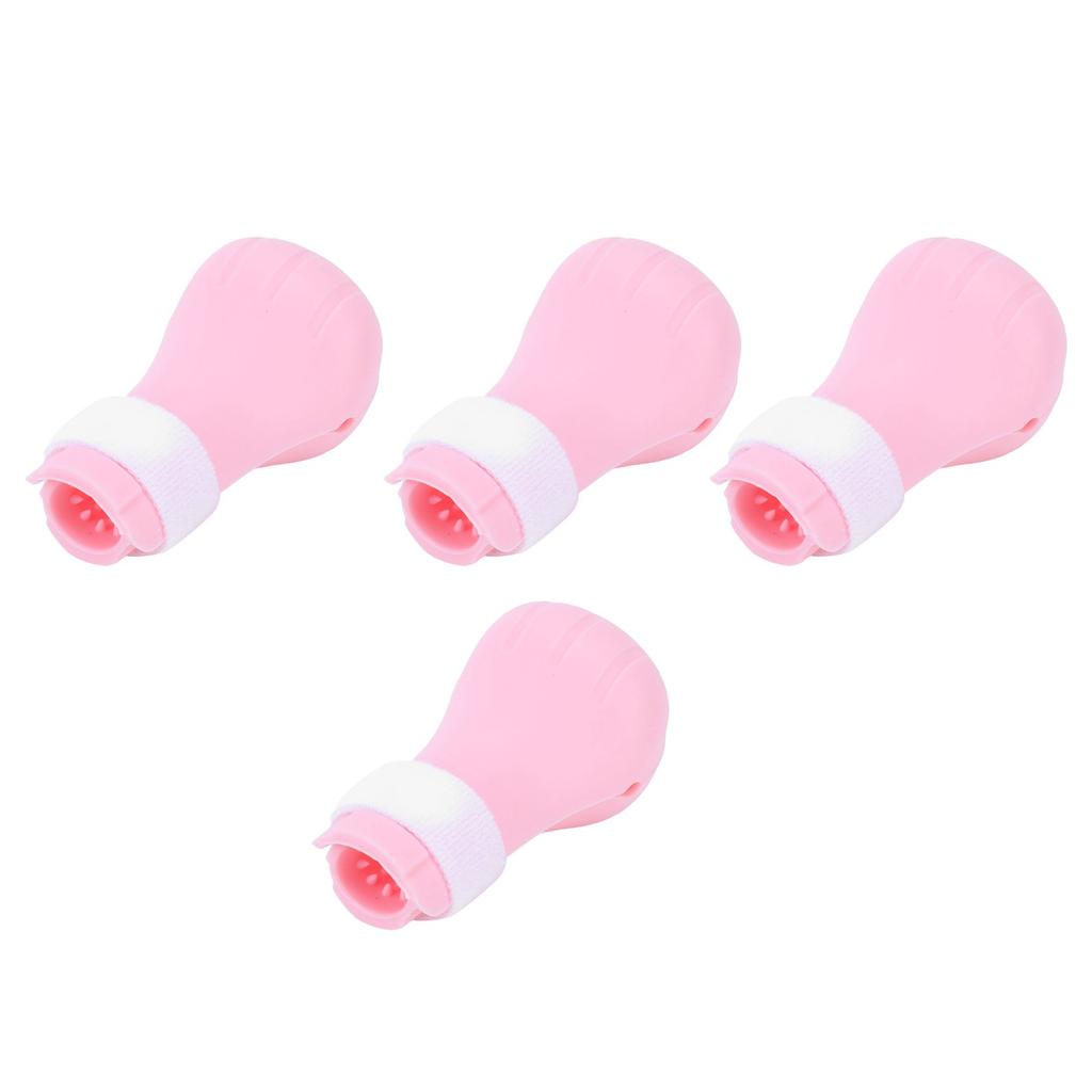4Pcs Pet Bathing Foot Cover Silicone AntiScratch Cat Protector Pet Supplies for Bathing(Pink )