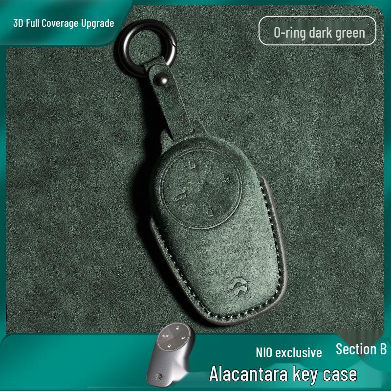 Nio Schlüsselhülle: Kompatibel mit ET5, ET7, ES6, ES7, ES8, EC6 - Nubuk Auto Schlüsselhülle mit Schnalle