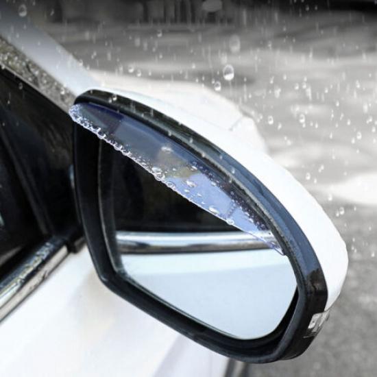 2x Clear Car Rear View Mirror Rain Eyebrow Protector Rain Cover Sun Visor Guard