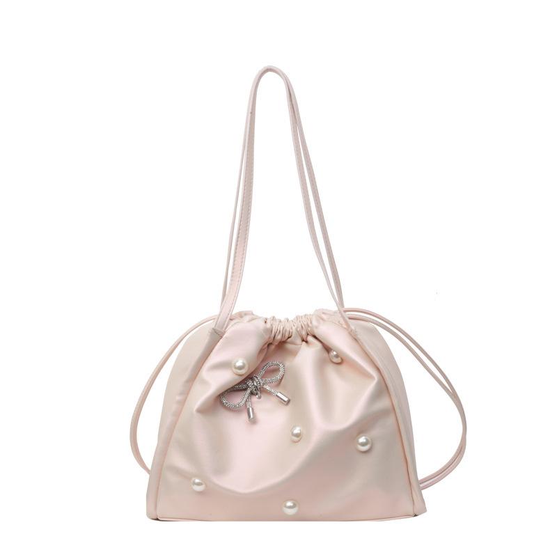 Daily Commuting Large-capacity Shoulder Women's Bag 2025 Spring New Pearl Bow Decoration Premium Underarm Bag