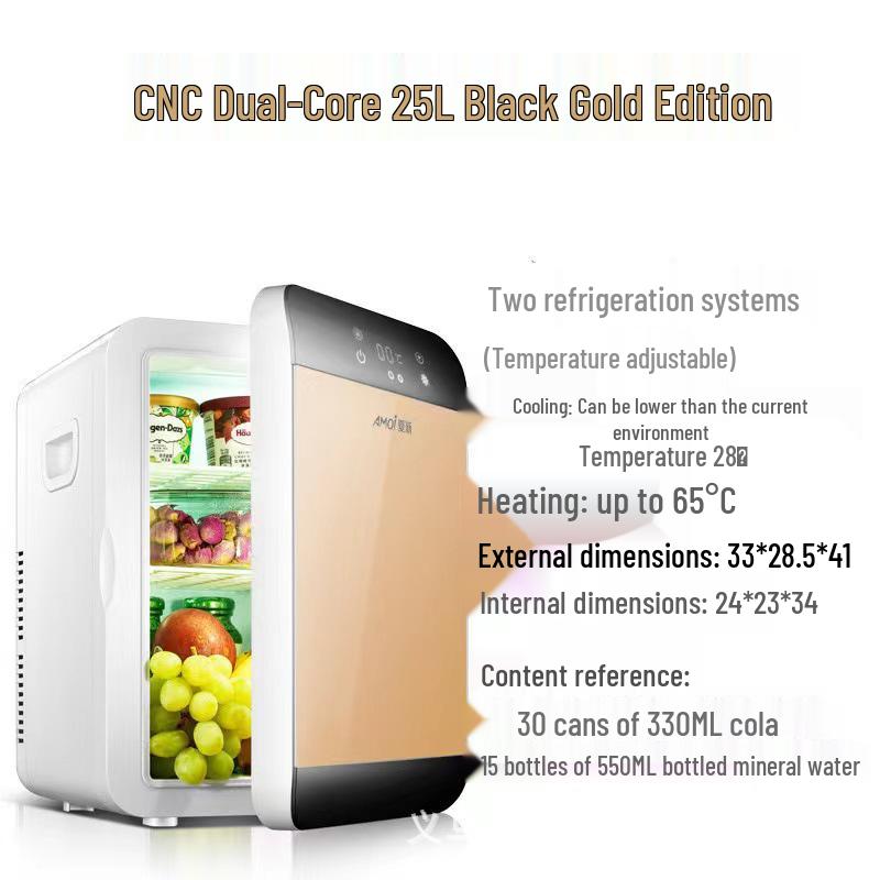 XIAXIN Přenosná mini lednička pro dvojí použití do auta a domů - Kompaktní chladnička na kolej s polovodičovým chlazením