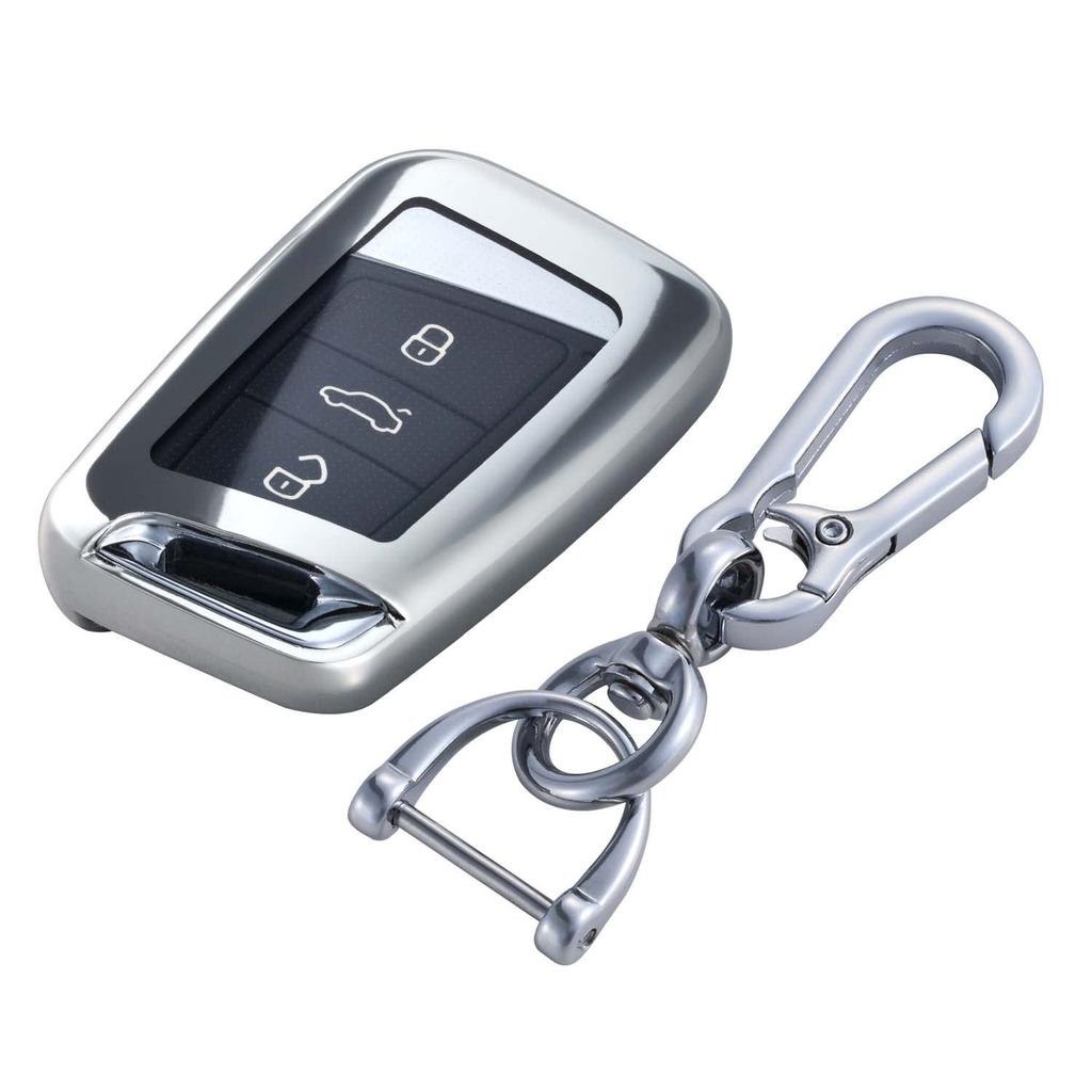 Seiwa IMP144 Volkswagen Car Key Cover for Volkswagen Car Type 2 Metal Silver Car Supplies