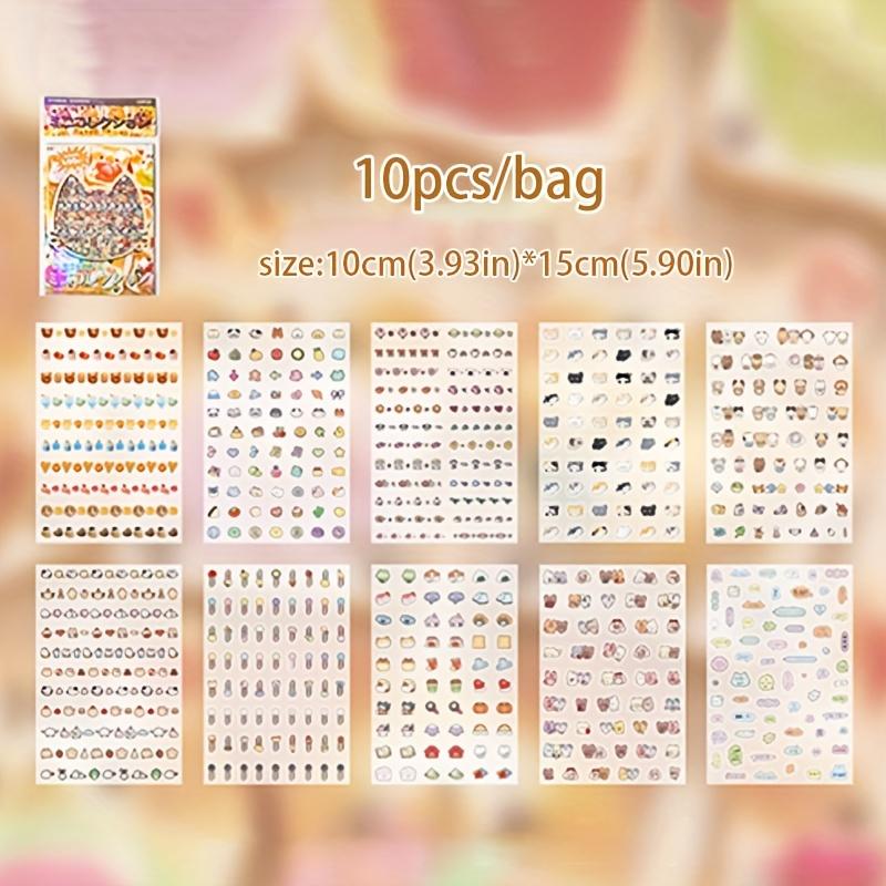 10pcs/bag PET Vintage Snacks Fruits Shop Stickers For Scrapbooking Kawaii Stationery Notebook Background Sticker DIY Decoration