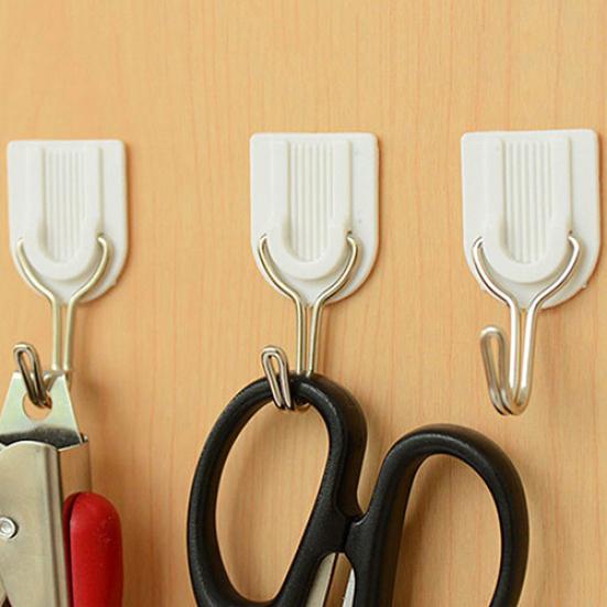 12Pcs Self Adhesive Bathroom Kitchen Stick On Wall Door Towel Holder Hook Hanger