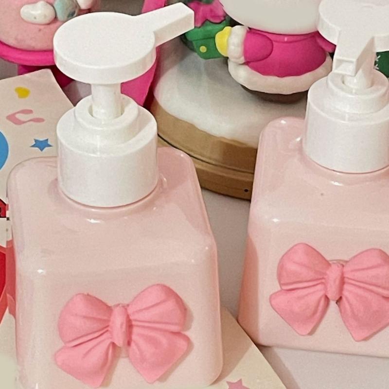 Leakproof Plastic Soap Dispenser Bottle With Decorative Bowknot Design Travel Soap Holder Bottle For Shampoo Lotion