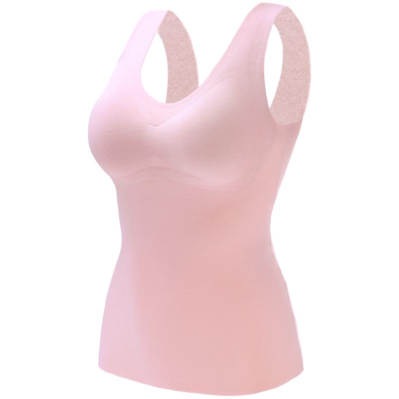 Women's 2024 Self-Heating Seamless Thermal Velvet Vest with Chest Pad