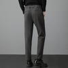 Light luxury winter woolen trousers men's casual pants men's slim straight trousers British elastic casual trousers nine points