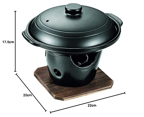 Pearl Metal Ceramic Tobanyaki Set with Stove, Japanese Kaiseki Style, HB-5222
