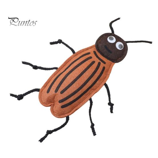Durable Cat Toy Plush Cockroach Chew Interactive Catnip Self Play Realistic Shaped Felt for Indoor Cats Kittens Hunting Instinct